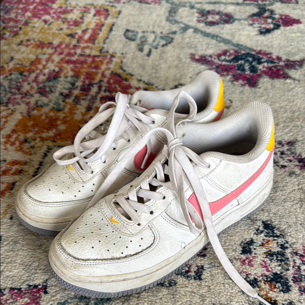 Nike Air Force One Pink and Yellow